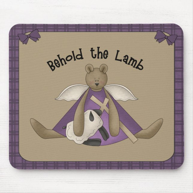 Behold the Lamb Christian Mousepad (Front)