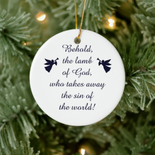 Behold the lamb of God Minimalist Ceramic Ornament
