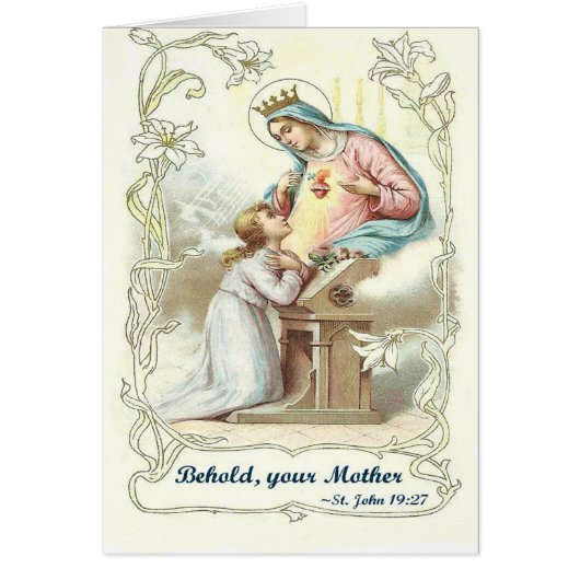 'Behold Your Mother' Blessed Virgin Mary Items Cards (Front)