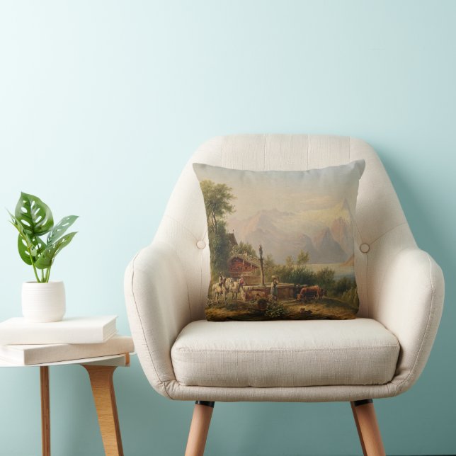 Bei Zell am See – Emil Barbarini Throw Pillow (Chair)