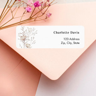 Beig cream wildflowers return address label
