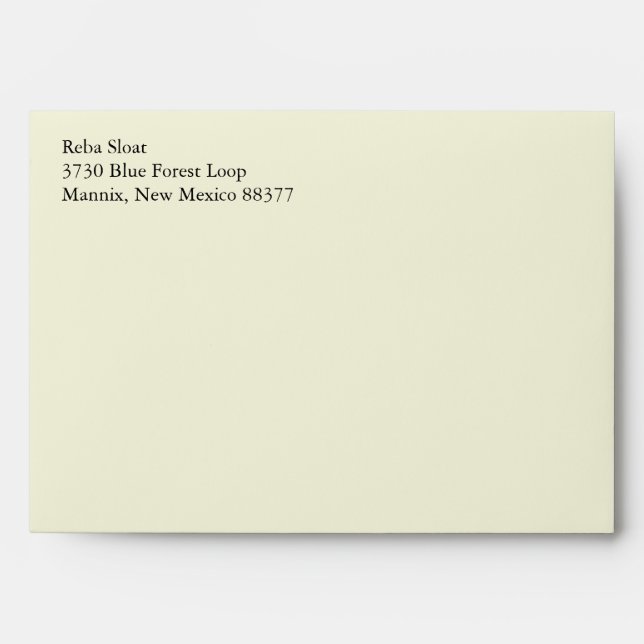 Beige A7 5x7 Custom Pre-addressed Envelopes (Front)