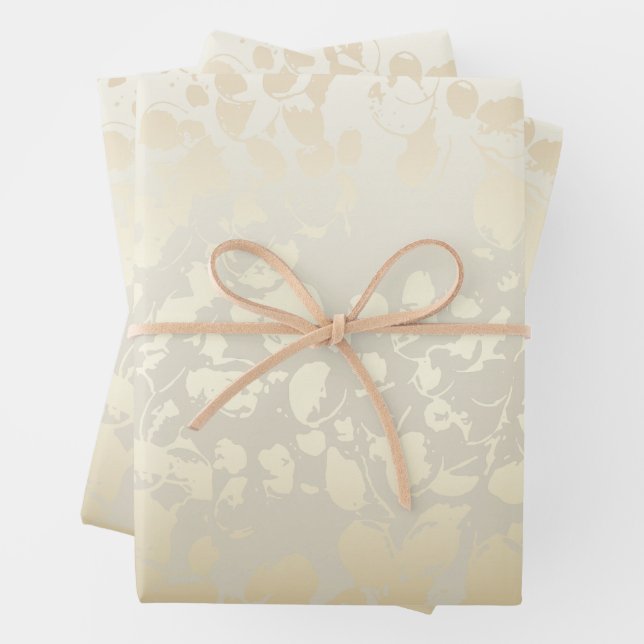 Beige Abstract Watercolor Marble Pattern Wrapping Paper Sheets (In situ)