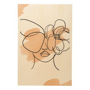 Beige Abstract Wood Wall Art