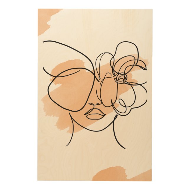 Beige Abstract Wood Wall Art (Front)