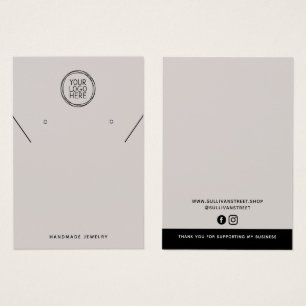 Beige Add Your Logo Necklace Earrings Display Card