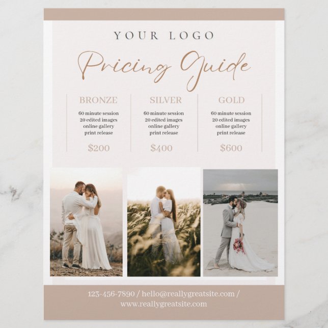Beige Aesthetic Elegant Minimalist Photography Flyer (Front)