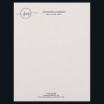 Beige Aesthetic Modern Calligraphy Real Estate  Letterhead<br><div class="desc">Beautifully written calligraphy on a chic beige paper texture backdrop,  ideal for a real estate agent or any professional. A polished and sophisticated design for a professional and stylish appearance.</div>