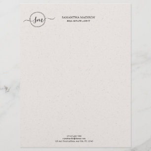 Beige Aesthetic Modern Calligraphy Real Estate Letterhead