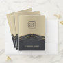 Beige and Black Background Gold Shiny Arrow  Pocket Folder