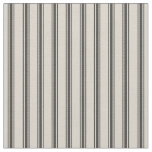 Beige and Black Classic Ticking Stripes Fabric