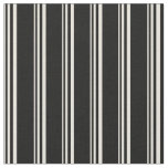 [ Thumbnail: Beige and Black Colored Lined/Striped Pattern Fabric ]