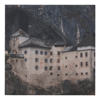 BEIGE AND BLACK CONCRETE HOUSE FAUX CANVAS PRINT