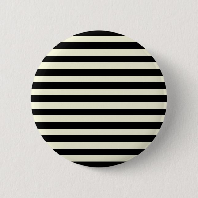 Beige And Black Elegant Horizontal Stripes Button (Front)