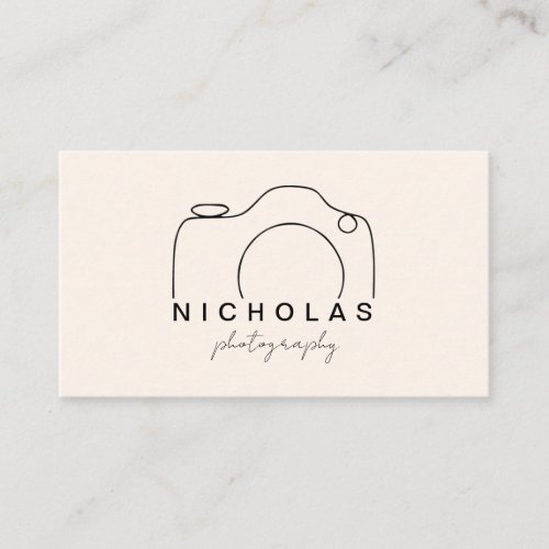 Beige and Black Minimalist Photography Business Card