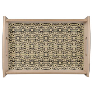 Beige and  Black Modern Pattern Serving Tray