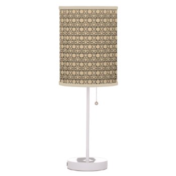 Beige And Black Ornament Pattern Table Lamp by SIENNA98 at Zazzle