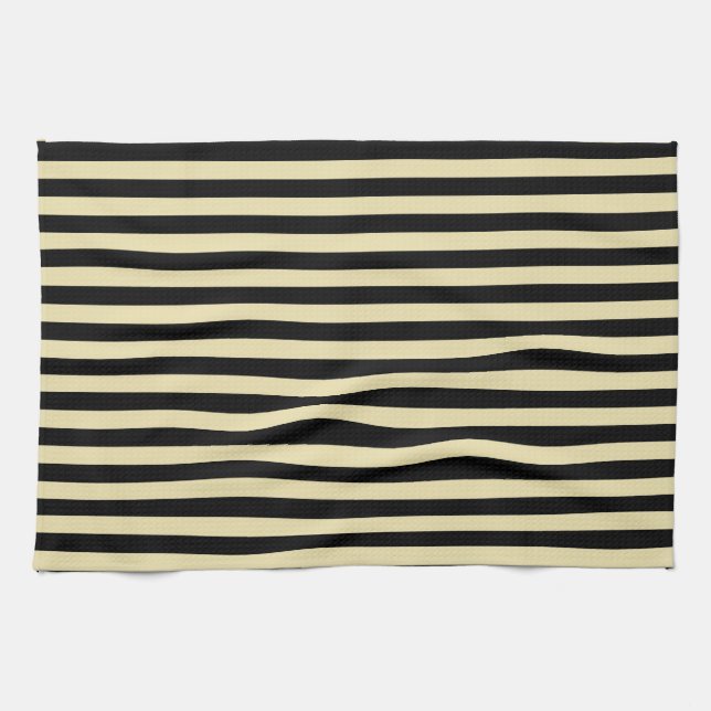 Beige and Black Stripes Towel (Horizontal)