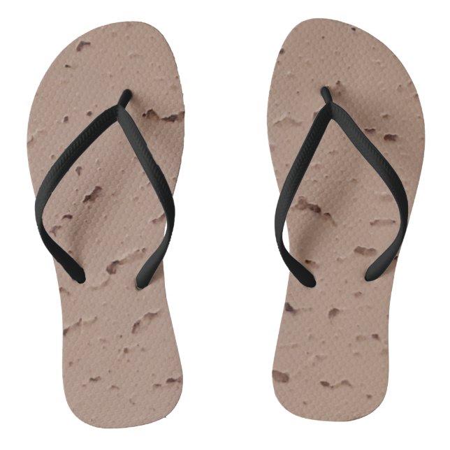 Beige and Black Stylish Flip Flops (Footbed)