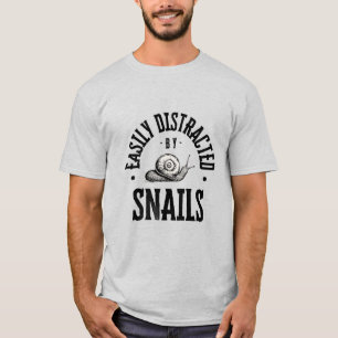 Beige and Black Vintage Aesthetic Typography Snail T-Shirt