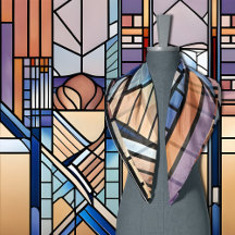 Beige and Blue Art Deco