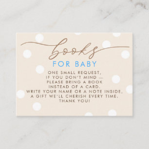 Beige and Blue Books For Baby Request Enclosure Card