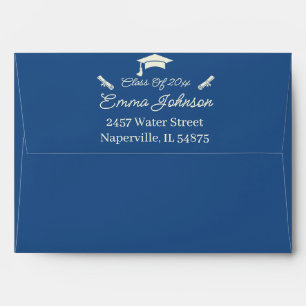 Beige And Blue Custom Graduation Envelope