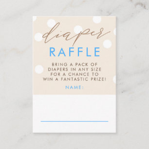 Beige and Blue Diaper Raffle Baby Shower Tickets Enclosure Card