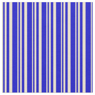 Beige and Blue Lined/Striped Pattern Fabric