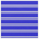 [ Thumbnail: Beige and Blue Lines/Stripes Pattern Fabric ]