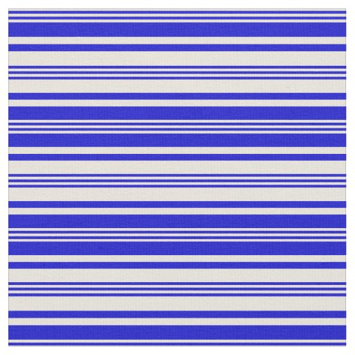 Beige and Blue Striped Pattern Fabric