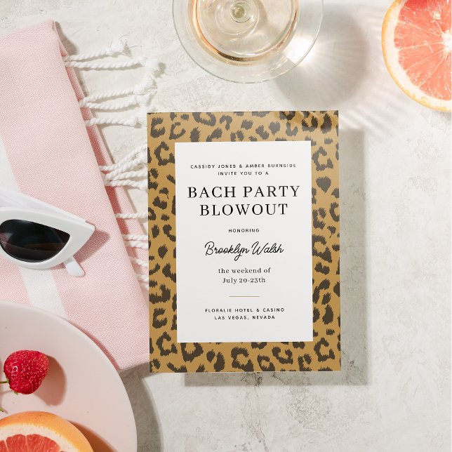 Beige and Brown Animal Print Bachelorette Party Invitation (Creator Uploaded)