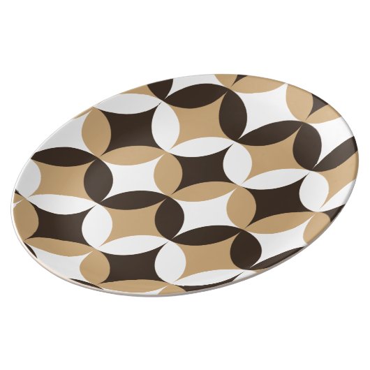 Beige and brown circles plate (Side)