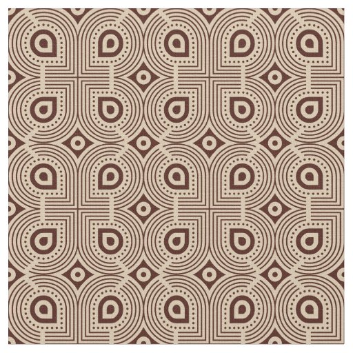 Beige And Brown Geometric Shapes Fabric