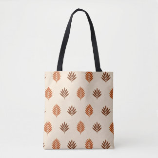 Beige and Brown Leaves  Tote Bag
