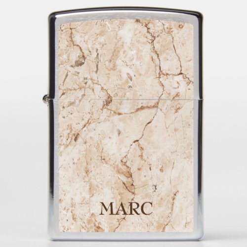 Beige And Brown Marble Zippo Lighter