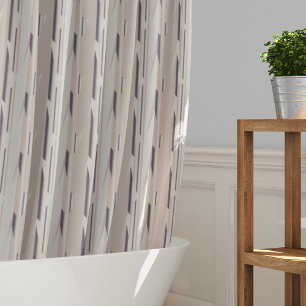Beige and Brown Patterned Stripes Shower Curtain