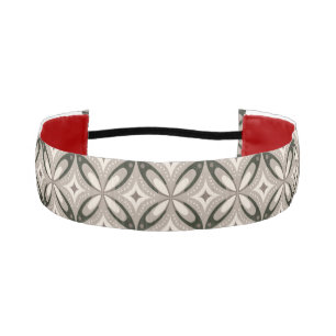 Beige and Brown Retro circular shapes Athletic Headband