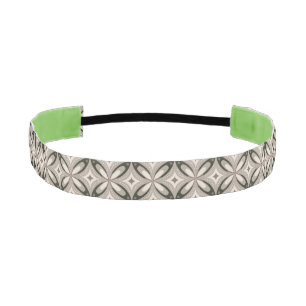Beige and Brown Retro circular shapes Athletic Headband