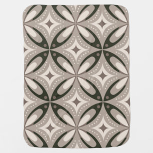 Beige and Brown Retro circular shapes Baby Blanket