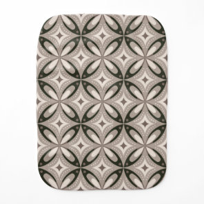 Beige and Brown Retro circular shapes Baby Burp Cloth