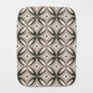 Beige and Brown Retro circular shapes Baby Burp Cloth