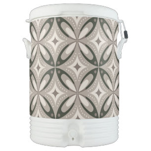 Beige and Brown Retro circular shapes Beverage Cooler