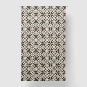 Beige and Brown Retro circular shapes Blackout Curtains