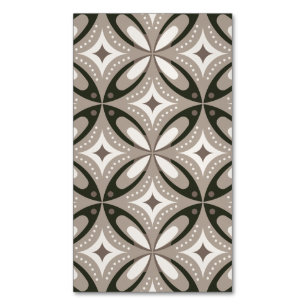Beige and Brown Retro circular shapes Business Card Magnet