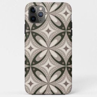 Beige and Brown Retro circular shapes iPhone 11 Pro Max Case