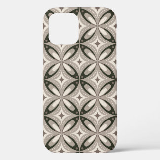 Beige and Brown Retro circular shapes iPhone 12 Pro Case
