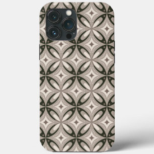 Beige and Brown Retro circular shapes iPhone 13 Pro Max Case