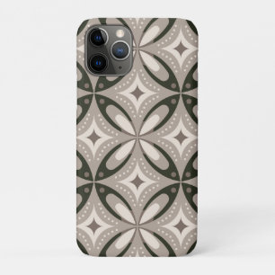 Beige and Brown Retro circular shapes iPhone 11 Pro Case