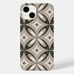 Beige and Brown Retro circular shapes Case-Mate iPhone 14 Case